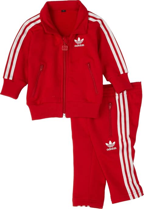 fake adidas tracksuit red white|adidas tracksuit toddler boy red.